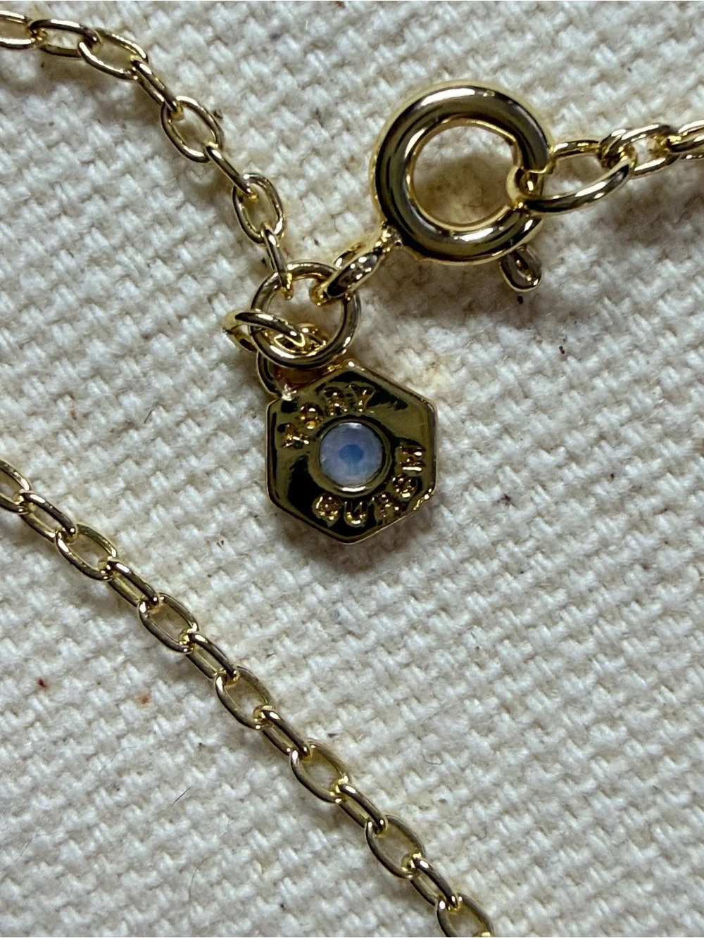 Tory Burch Gold Logo Pearl Pendant Necklace - Gold